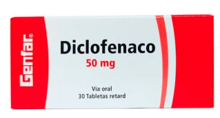 DICLOFENACO 50 mg Caja Envase Blíster Tabletas de Liberación Retardada TABLETA