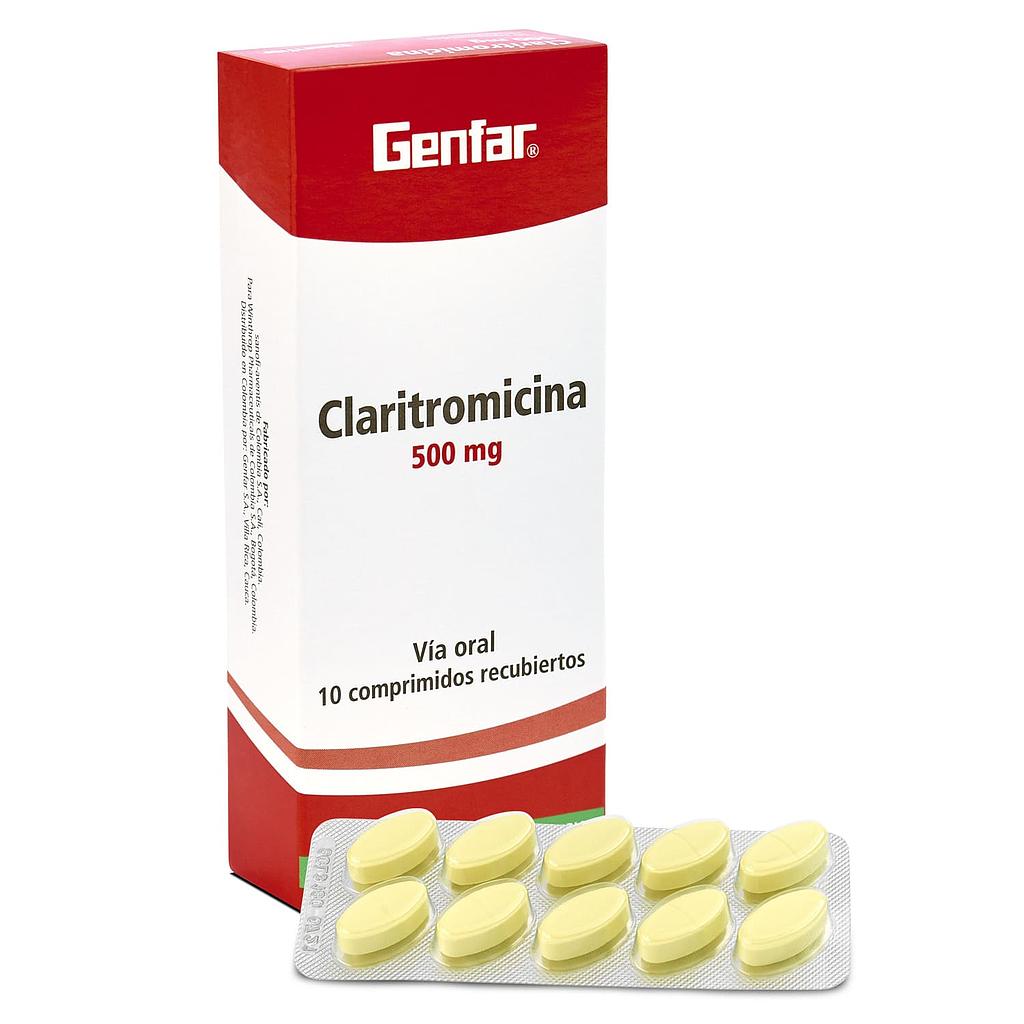 CLARITROMICINA 500 mg Caja Envase Blíster Comprimidos Recubiertos TABLETA