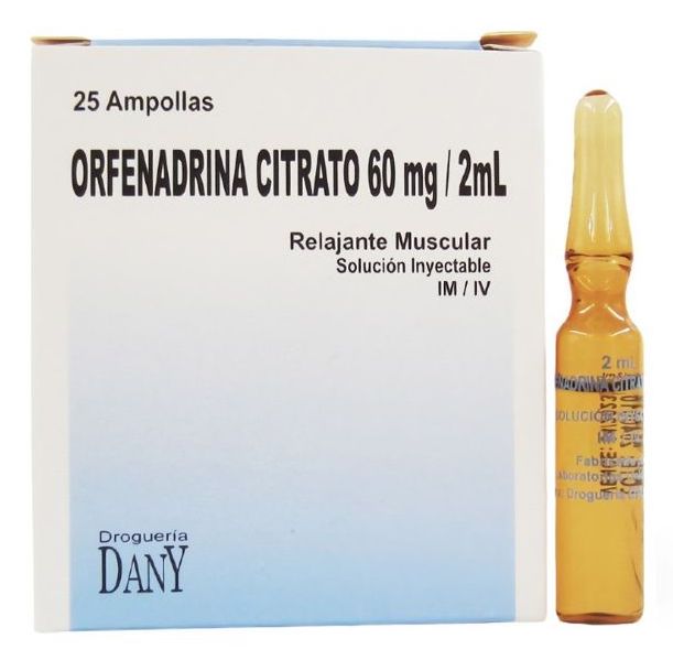 ORFENADRINA CITRATO 60 mg/2 mL X AMPOLLA