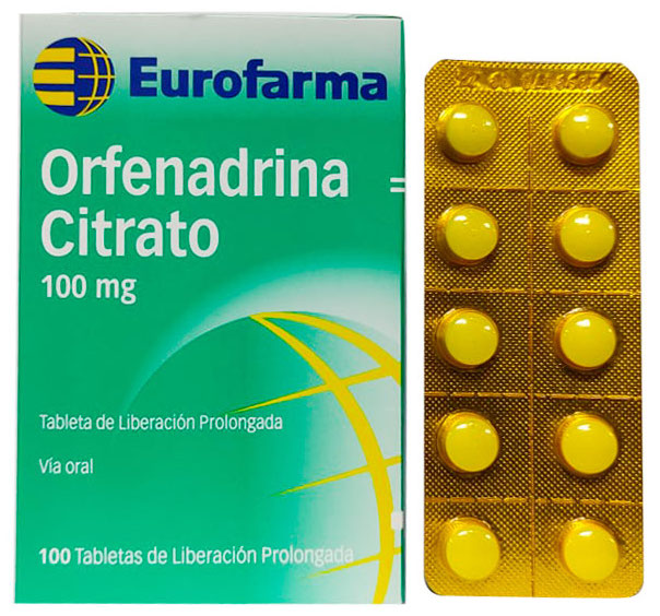 ORFENADRINA CITRATO 100 mg x unidad