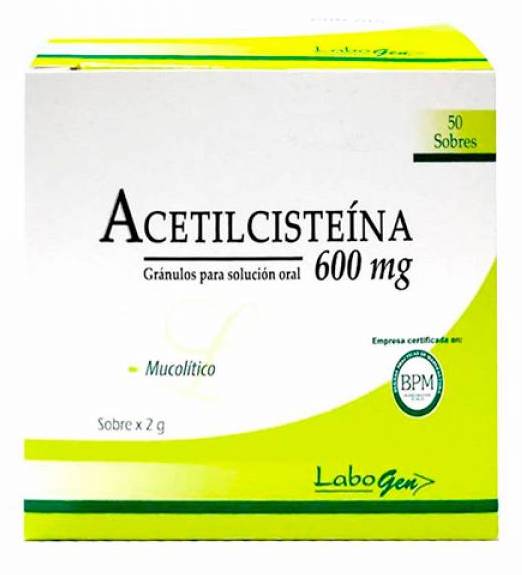 Aceltilcisteína 600mg x Unidad (sobre 2g)